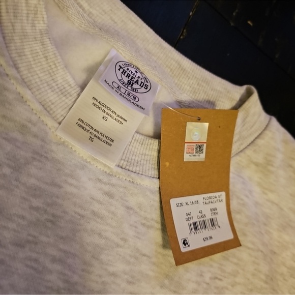 NCAA Florida State Seminoles Unisex Ash Gray Crewneck Sweatshirt NWT XL - Picture 8 of 9